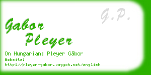 gabor pleyer business card